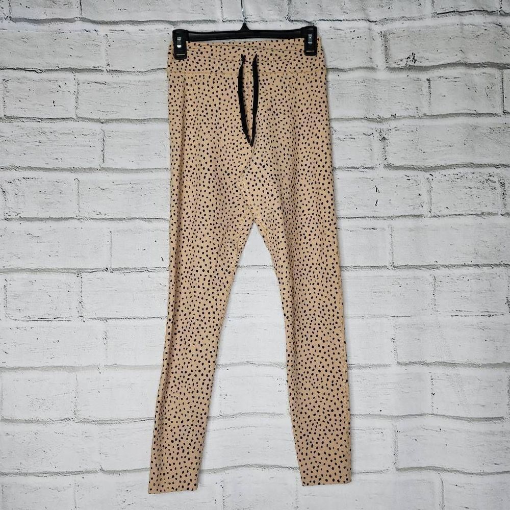 SD X WFA Spotted Mid Rise Ankle Athleisure Leggings Tan Black Size Medium Yoga